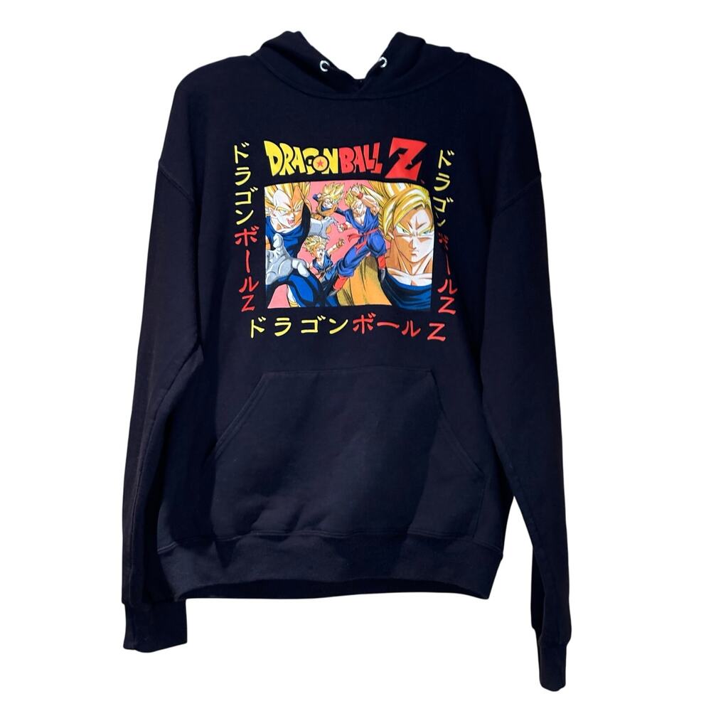 Dragon Ball Z Super Saiyan Goku Anime Pullover Hoodie Men's Size Medium, EUC